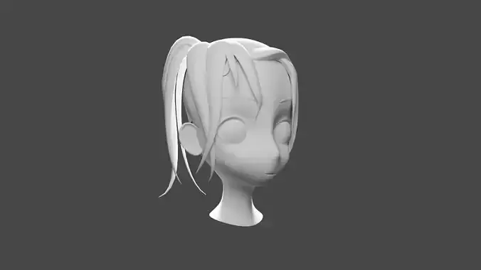 Anim Girl Full modeled head