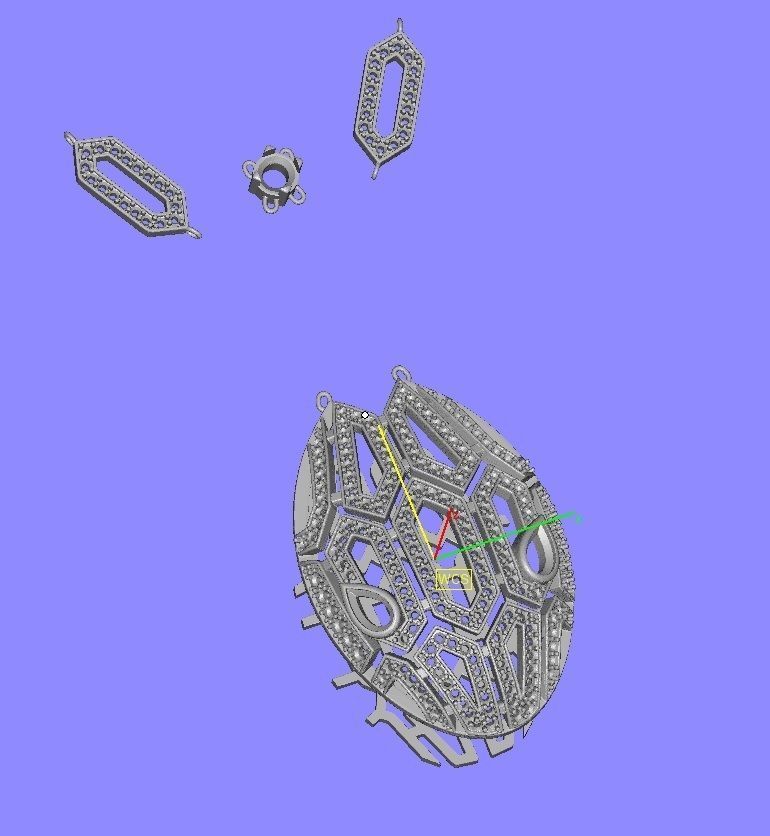 Nackless necklace with emeralds and diamonds 3D print model_1