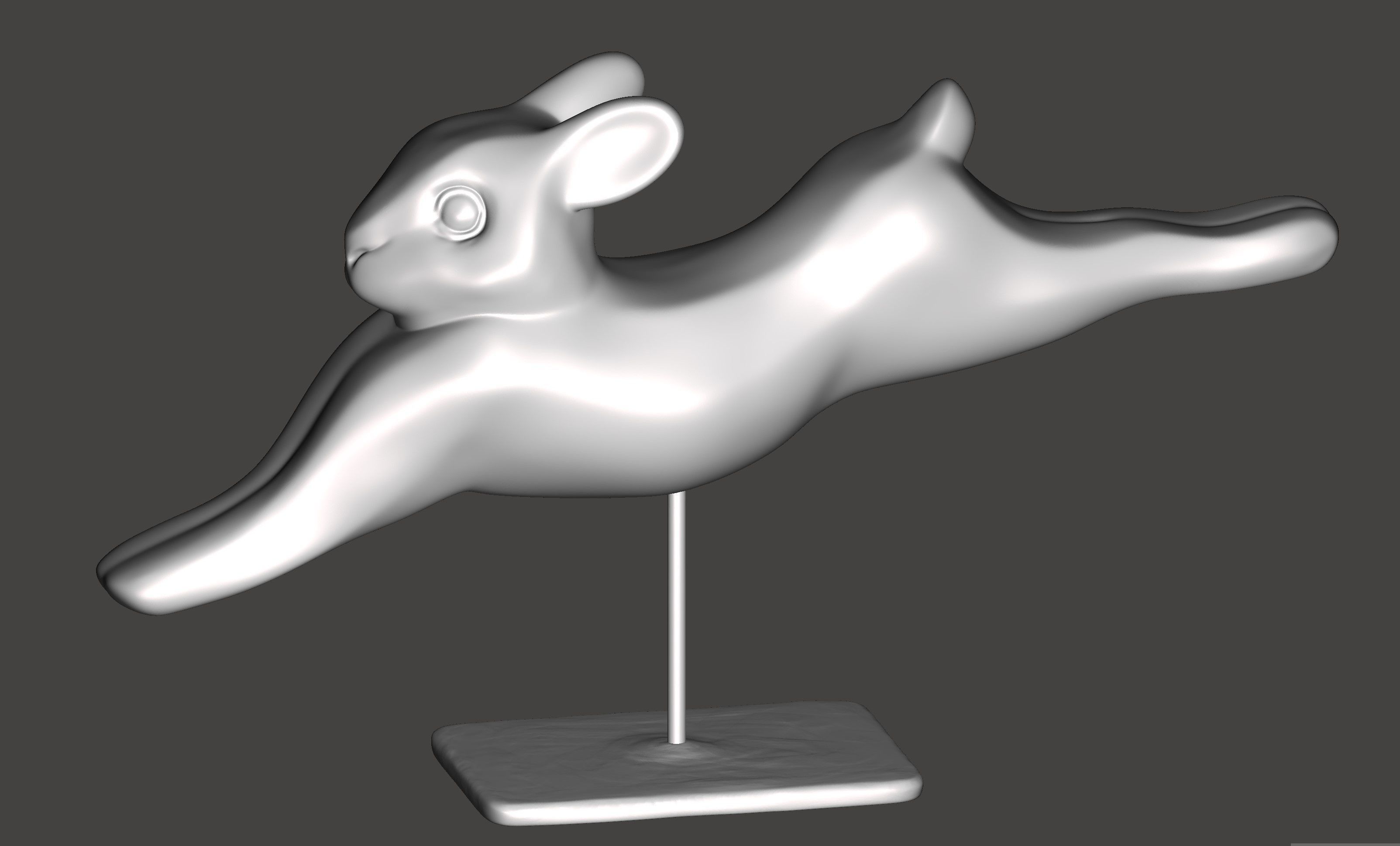 Rabbit lapin modern art sculpture 3D print model_7