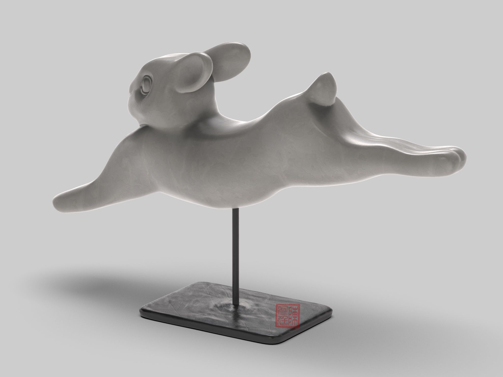 Rabbit lapin modern art sculpture 3D print model_5