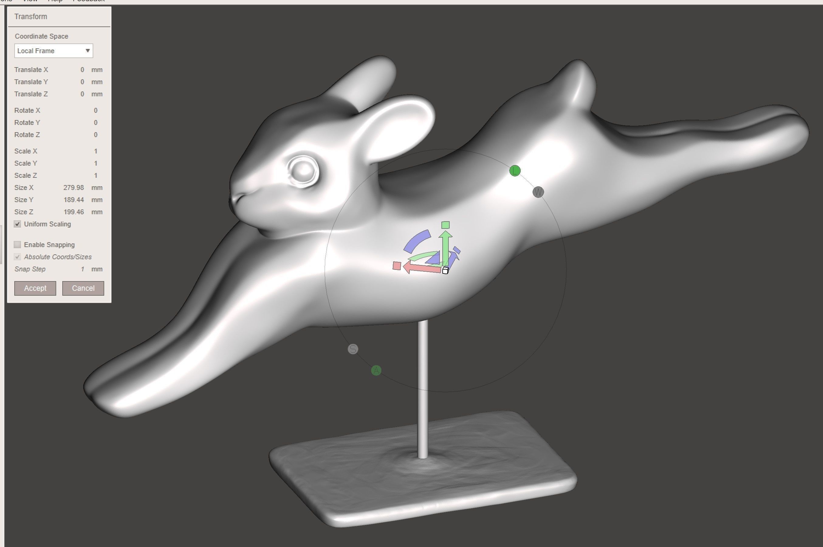 Rabbit lapin modern art sculpture 3D print model_4