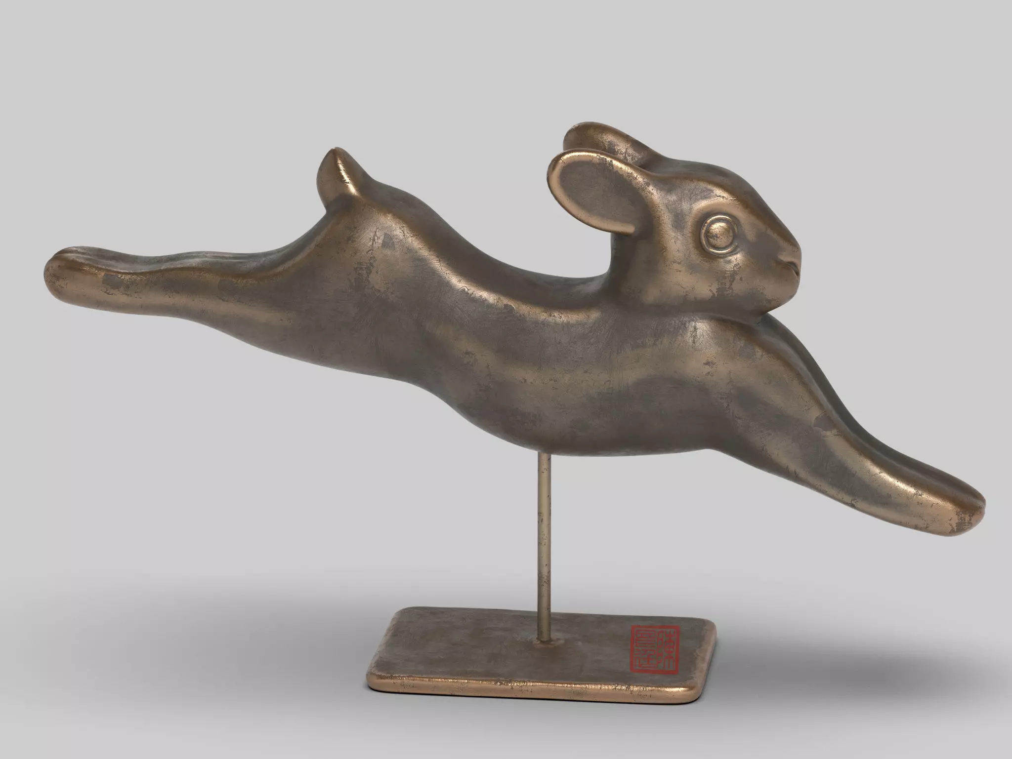Rabbit lapin modern art sculpture 3D print model_0