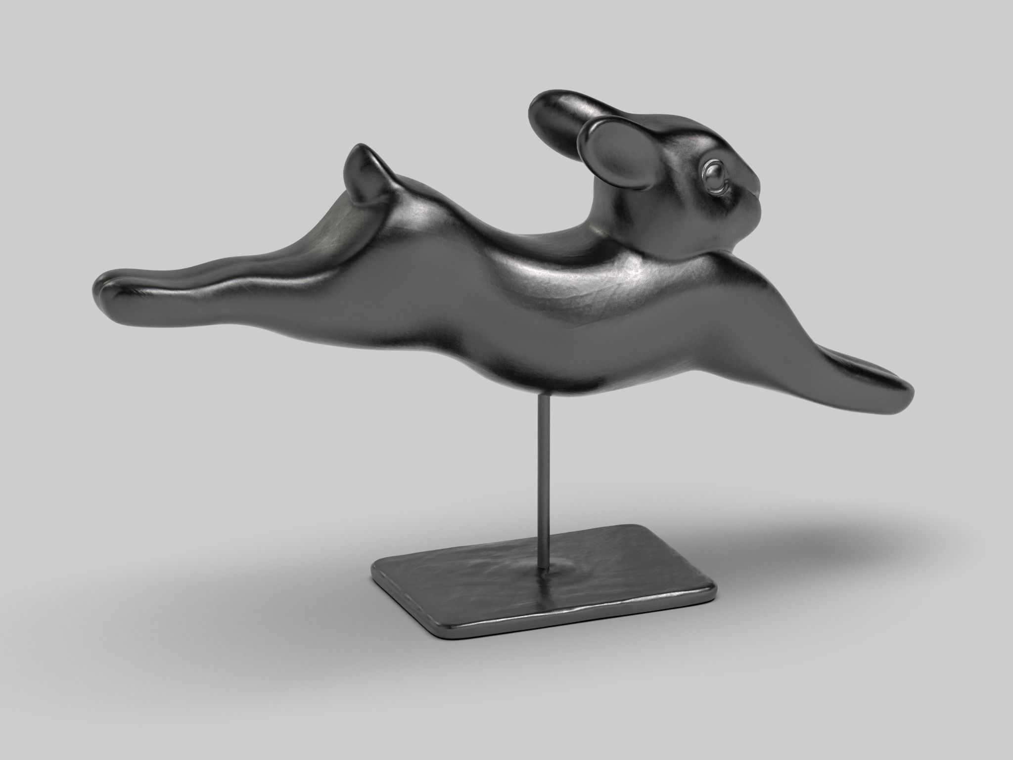 Rabbit lapin modern art sculpture 3D print model_11
