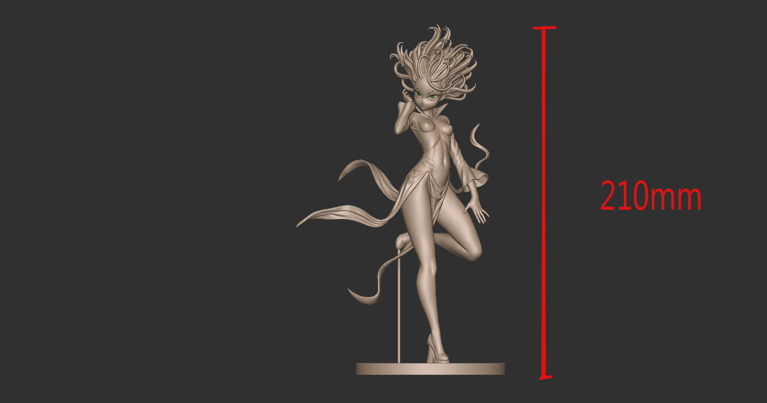 One punch man Tatsumaki tornado  3D print model_5