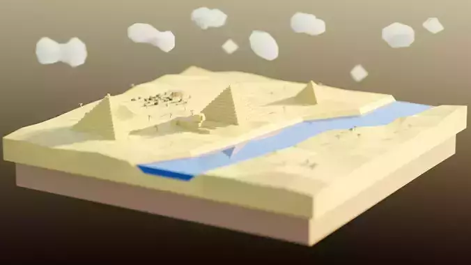 Low Poly Egypt Chunk Scene