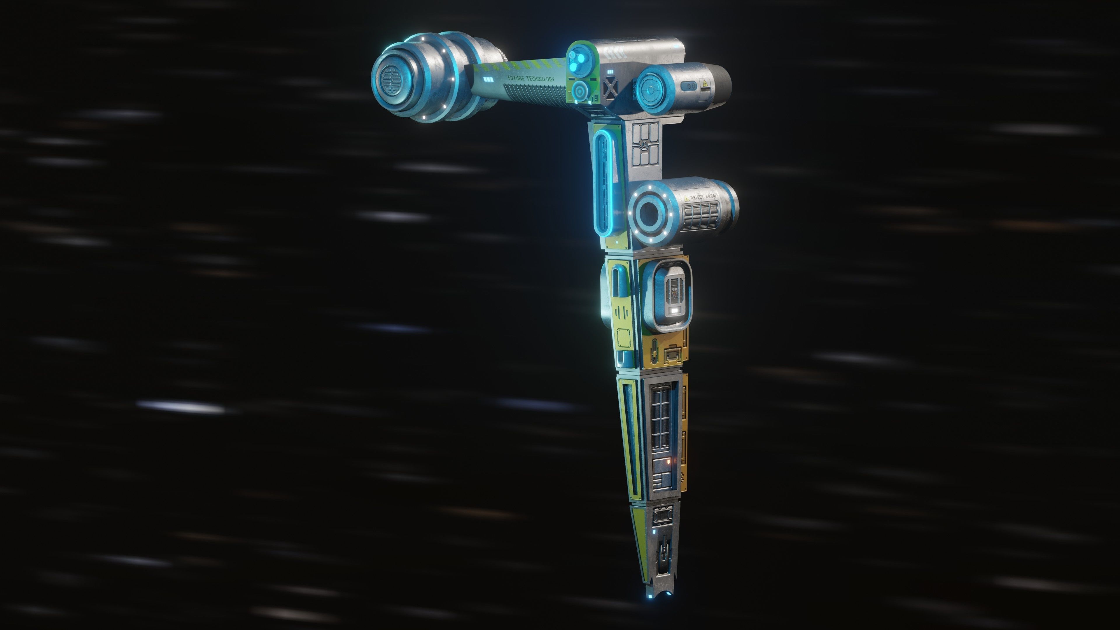 Space Horse Spaceship Low-poly 3D model_19