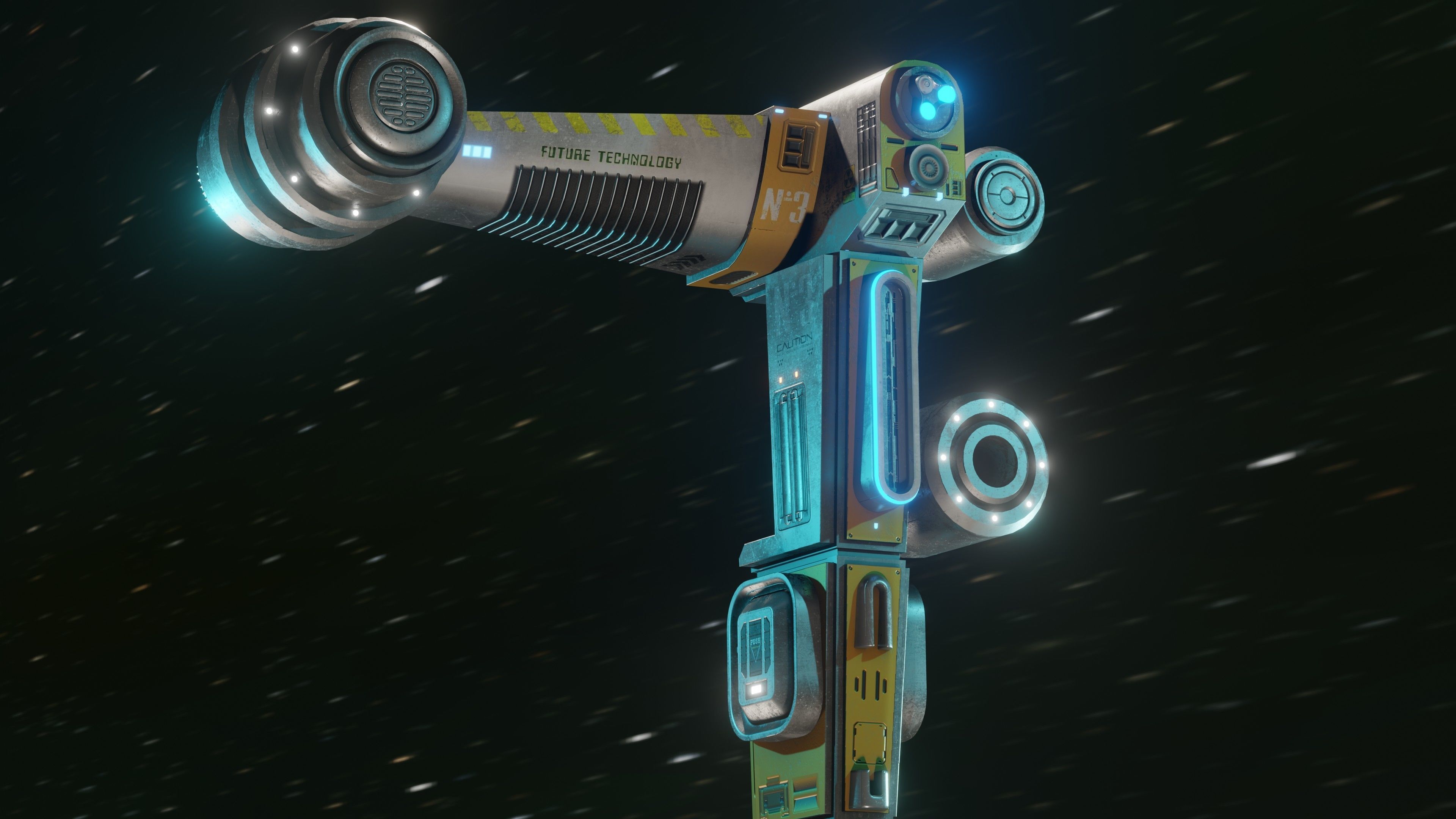 Space Horse Spaceship Low-poly 3D model_14