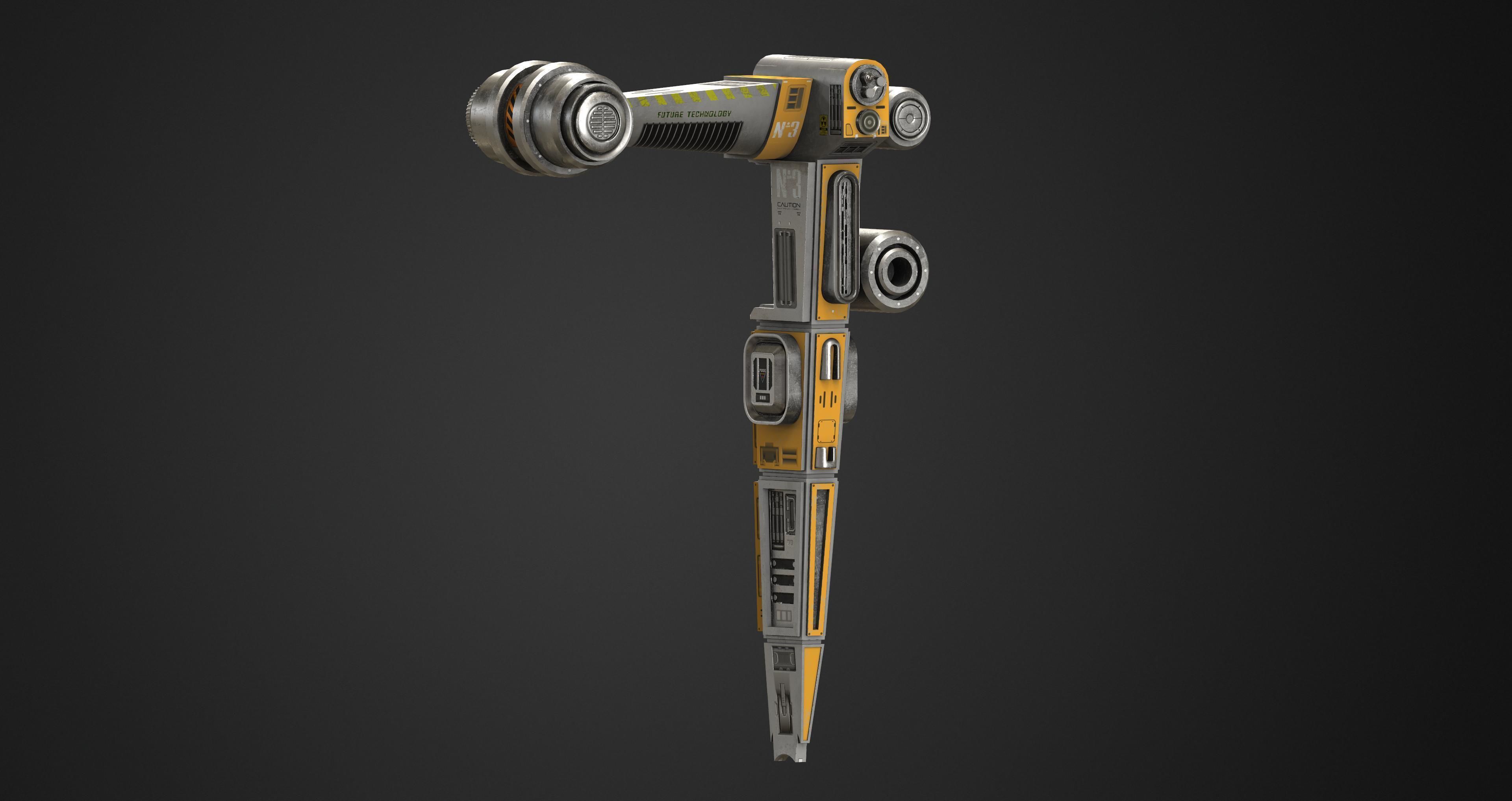 Space Horse Spaceship Low-poly 3D model_9