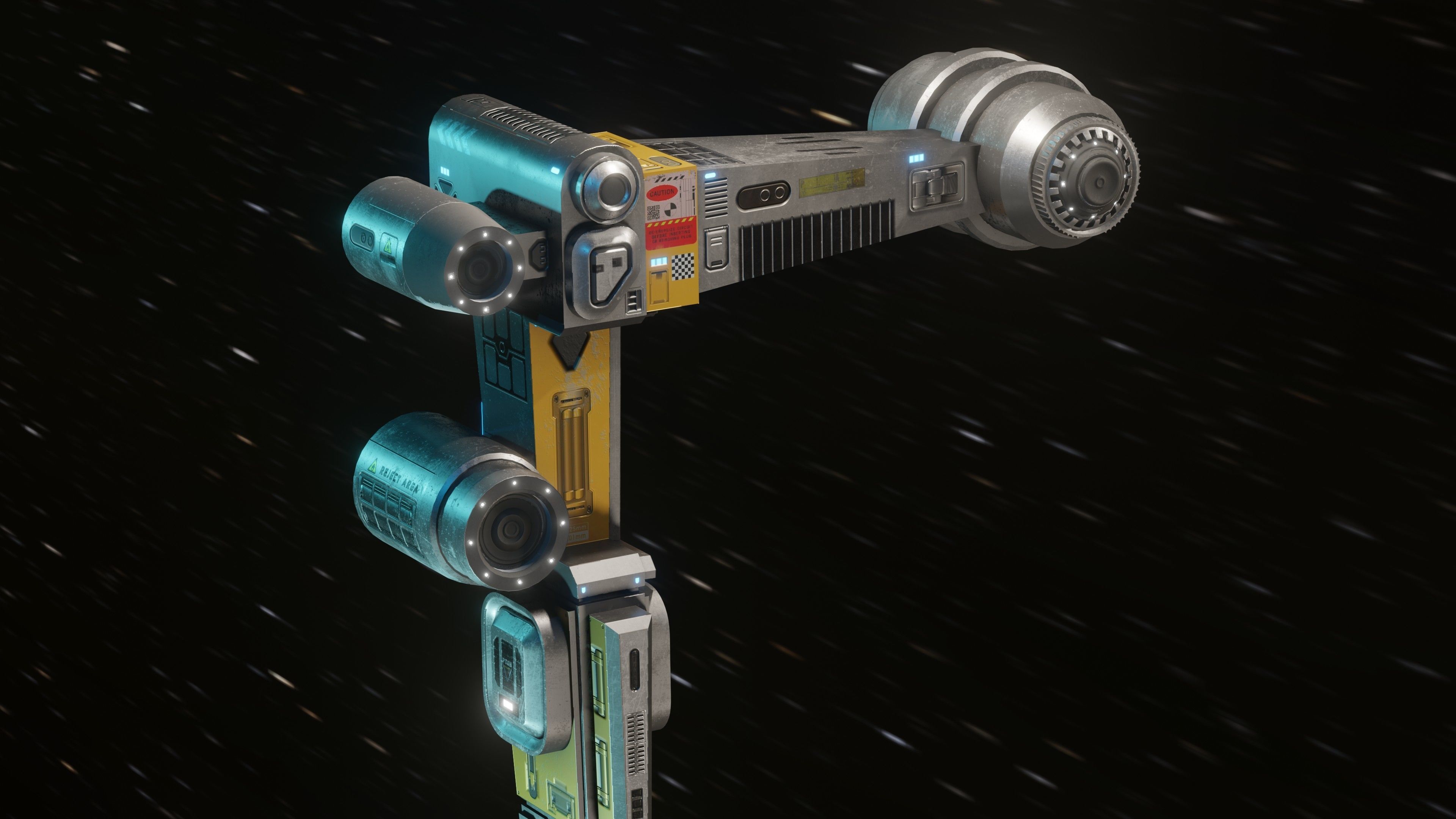 Space Horse Spaceship Low-poly 3D model_24