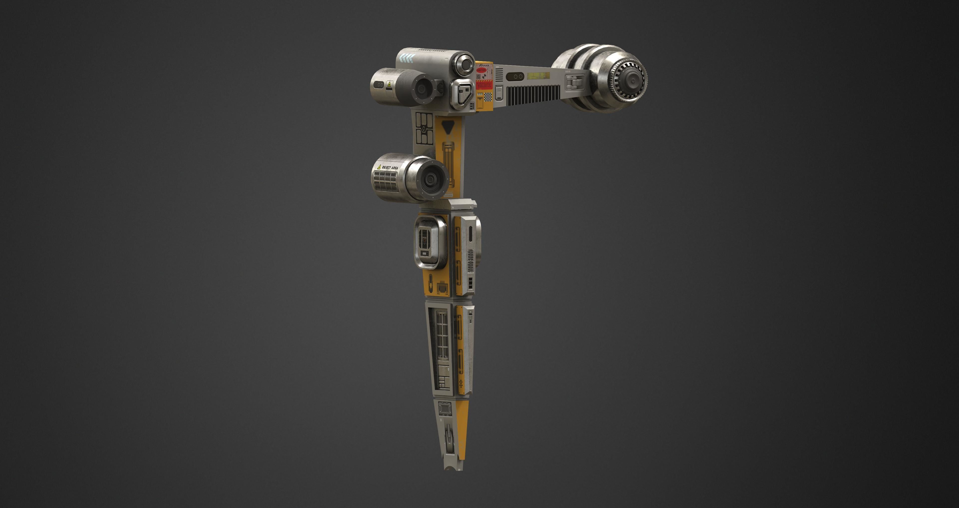 Space Horse Spaceship Low-poly 3D model_4