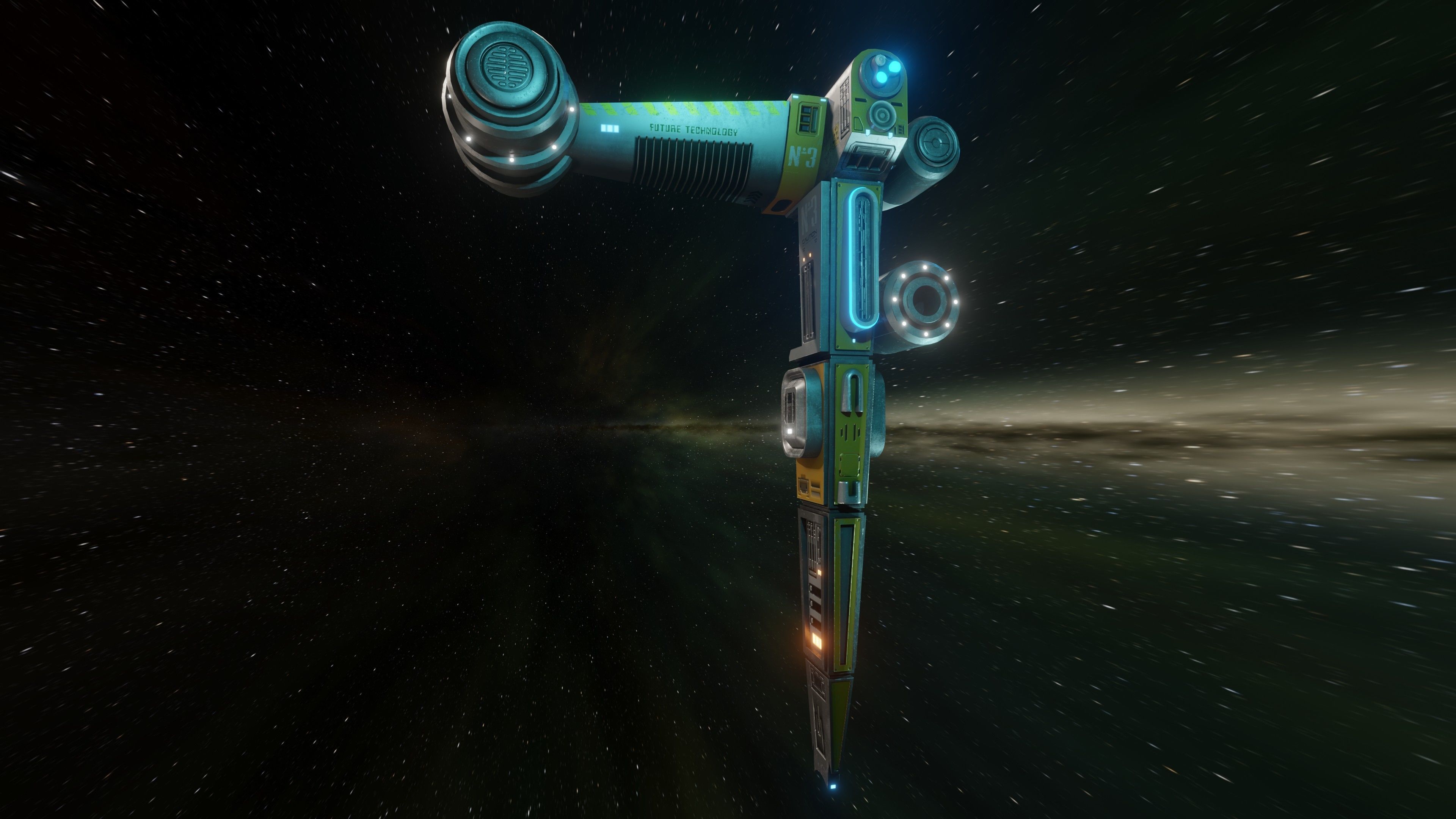 Space Horse Spaceship Low-poly 3D model_2