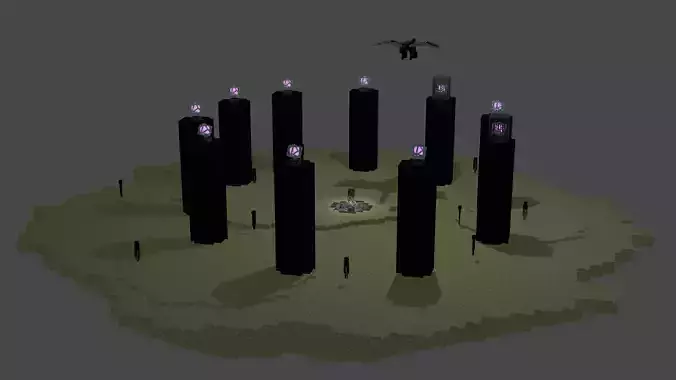 A Minecraft Dimension - The End Free 3D model