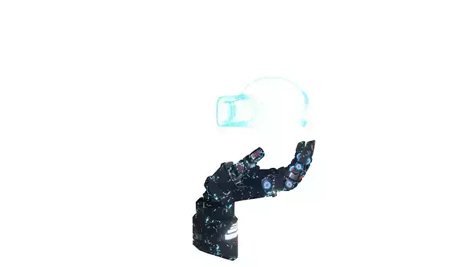 Sci-Fi Hand And VR headset 