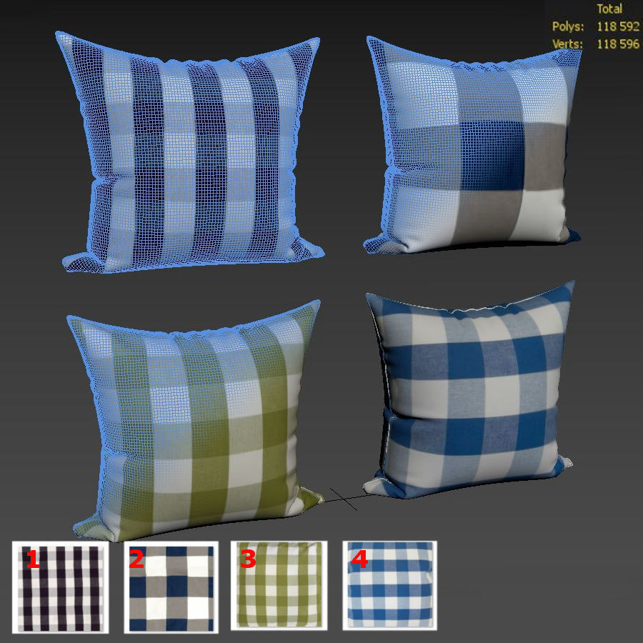 Decorative pillows Houzz set 110 3D model_20