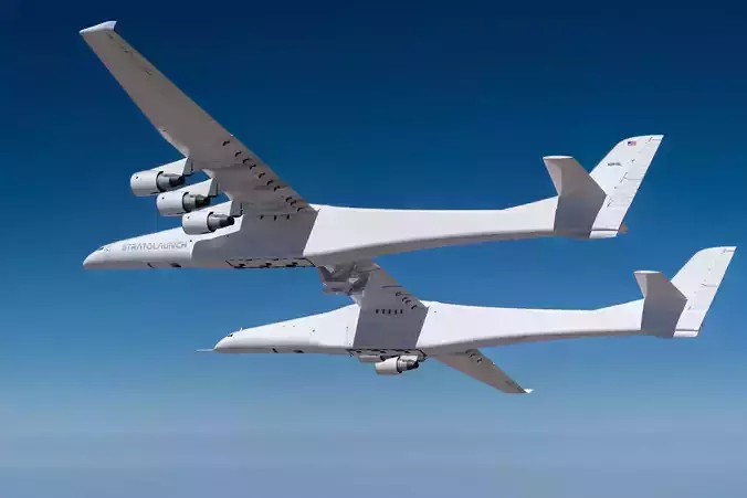 Stratolaunch fighter jet flying