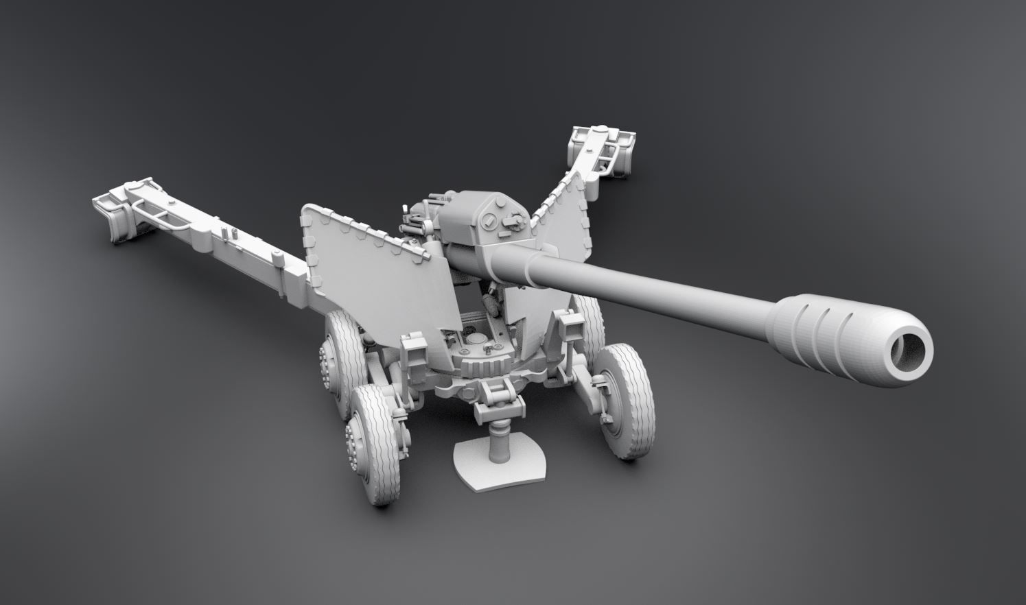 2A36 Giatsint scale model  3D print model_4