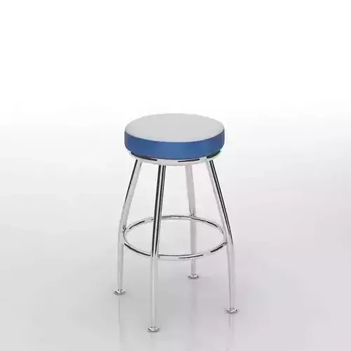 Blue Stool With Metal Base