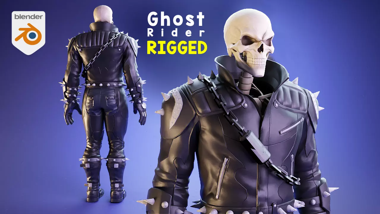 Ghost rider rigged 3D model