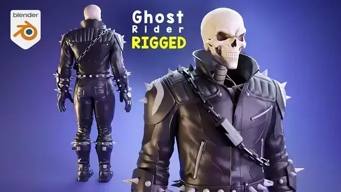Ghost rider rigged 3D model