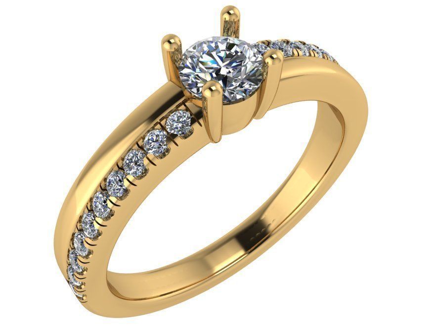 Oval Cut Diamond Basket Setting Ring 0458 3D print model_1