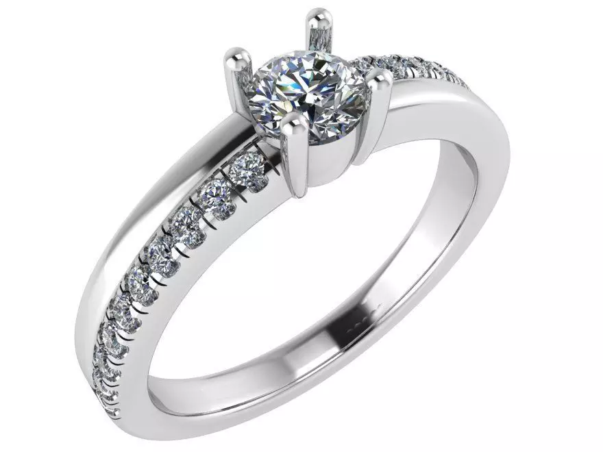Oval Cut Diamond Basket Setting Ring 0458 3D print model_0