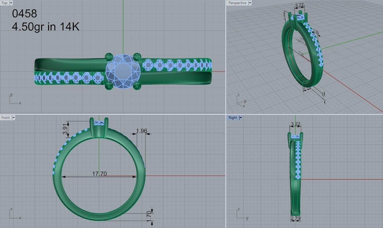 Oval Cut Diamond Basket Setting Ring 0458 3D print model_4