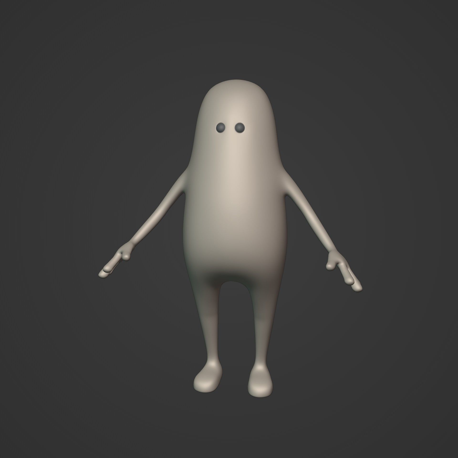 Cartoon Character Stickman  Low-poly 3D model_1