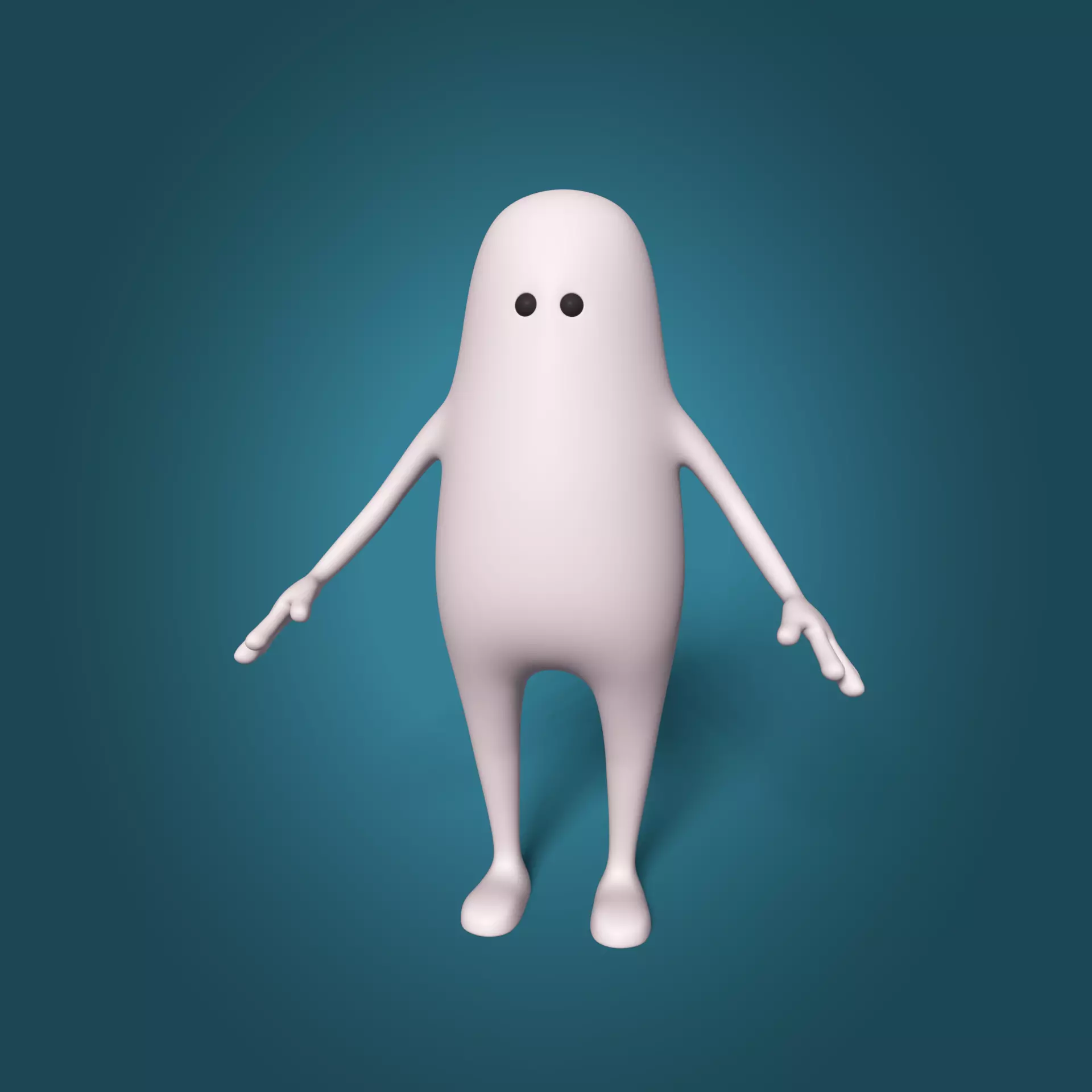 Cartoon Character Stickman  Low-poly 3D model_0
