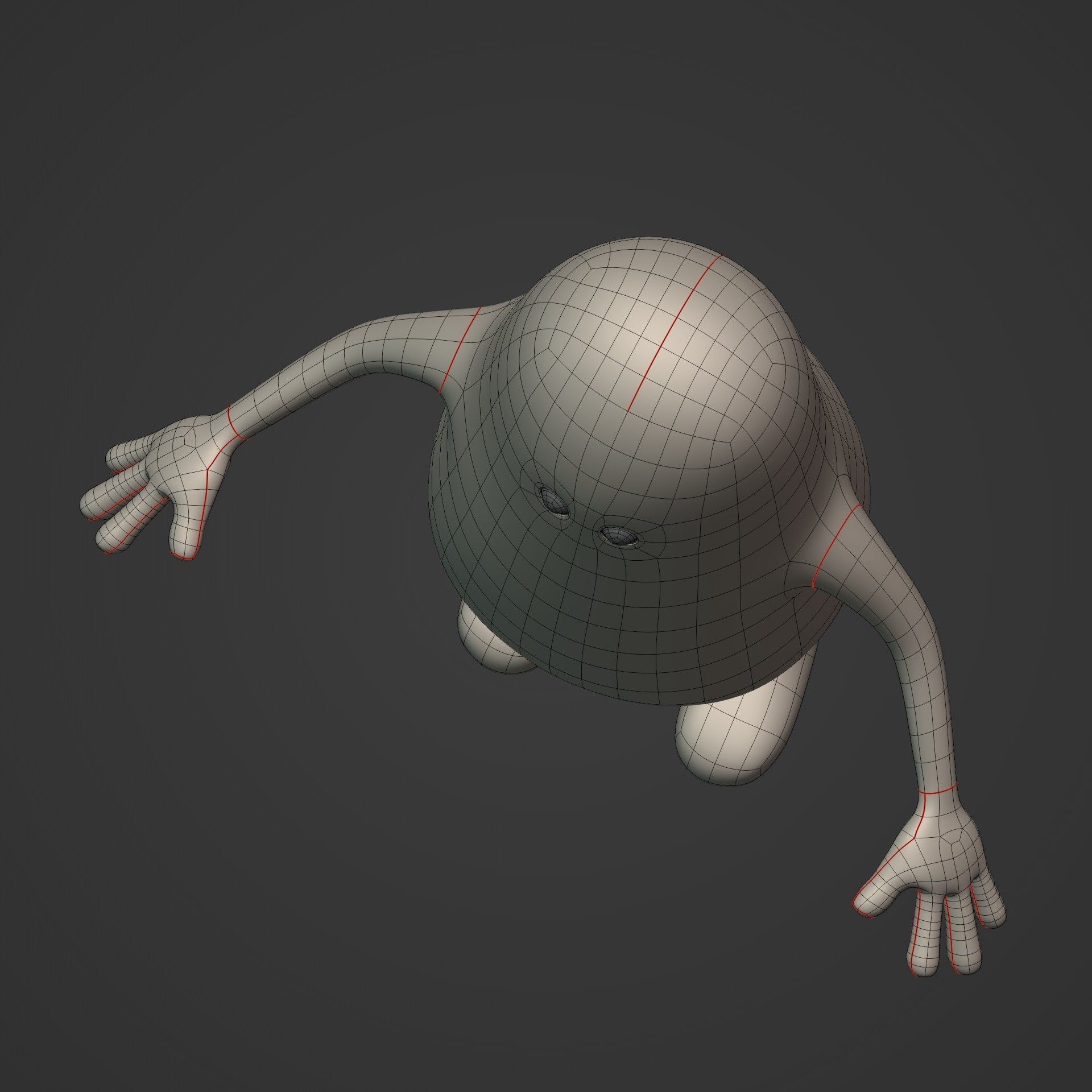 Cartoon Character Stickman  Low-poly 3D model_19