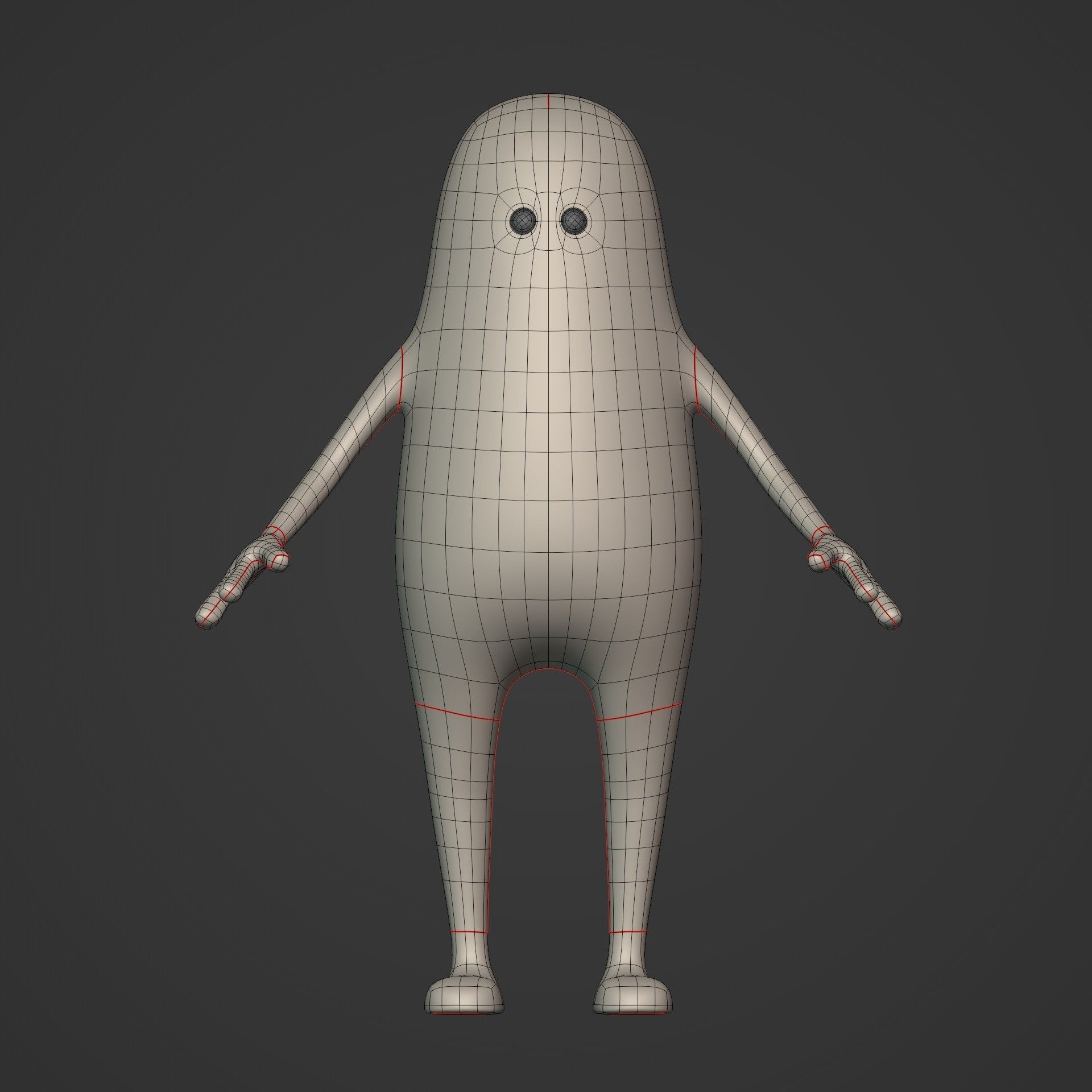 Cartoon Character Stickman  Low-poly 3D model_7