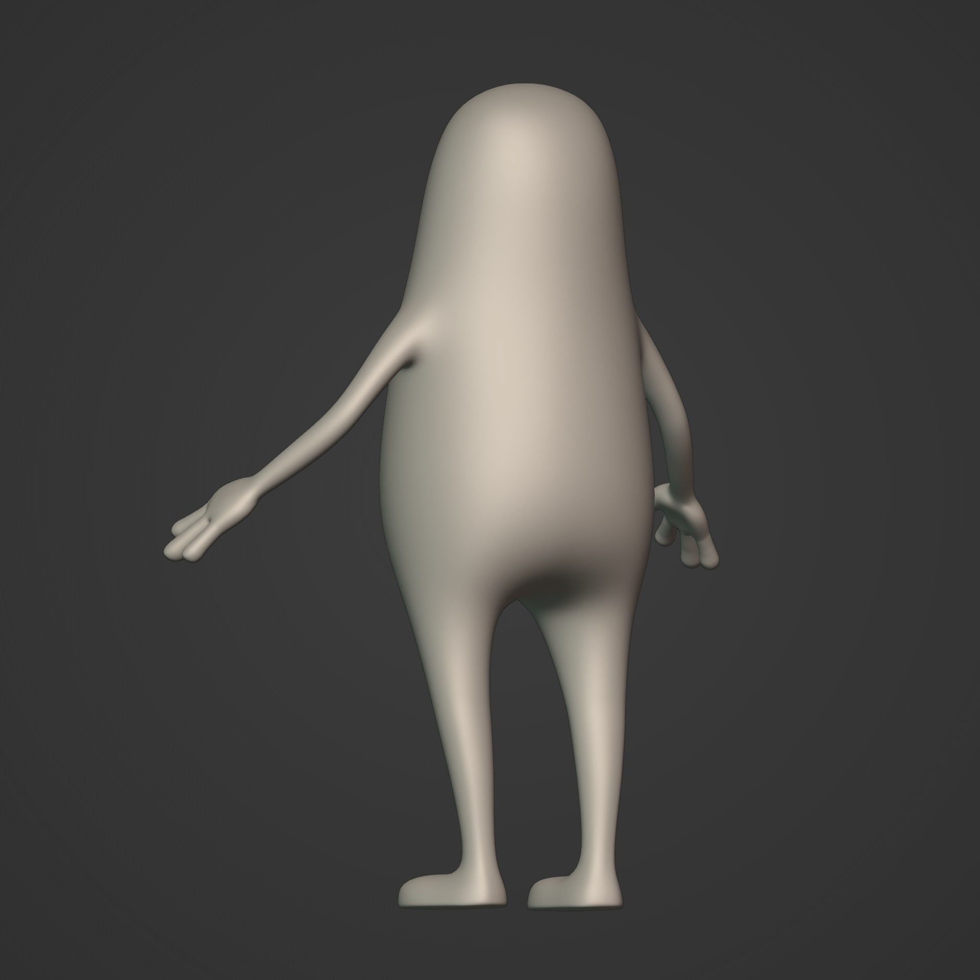 Cartoon Character Stickman  Low-poly 3D model_10