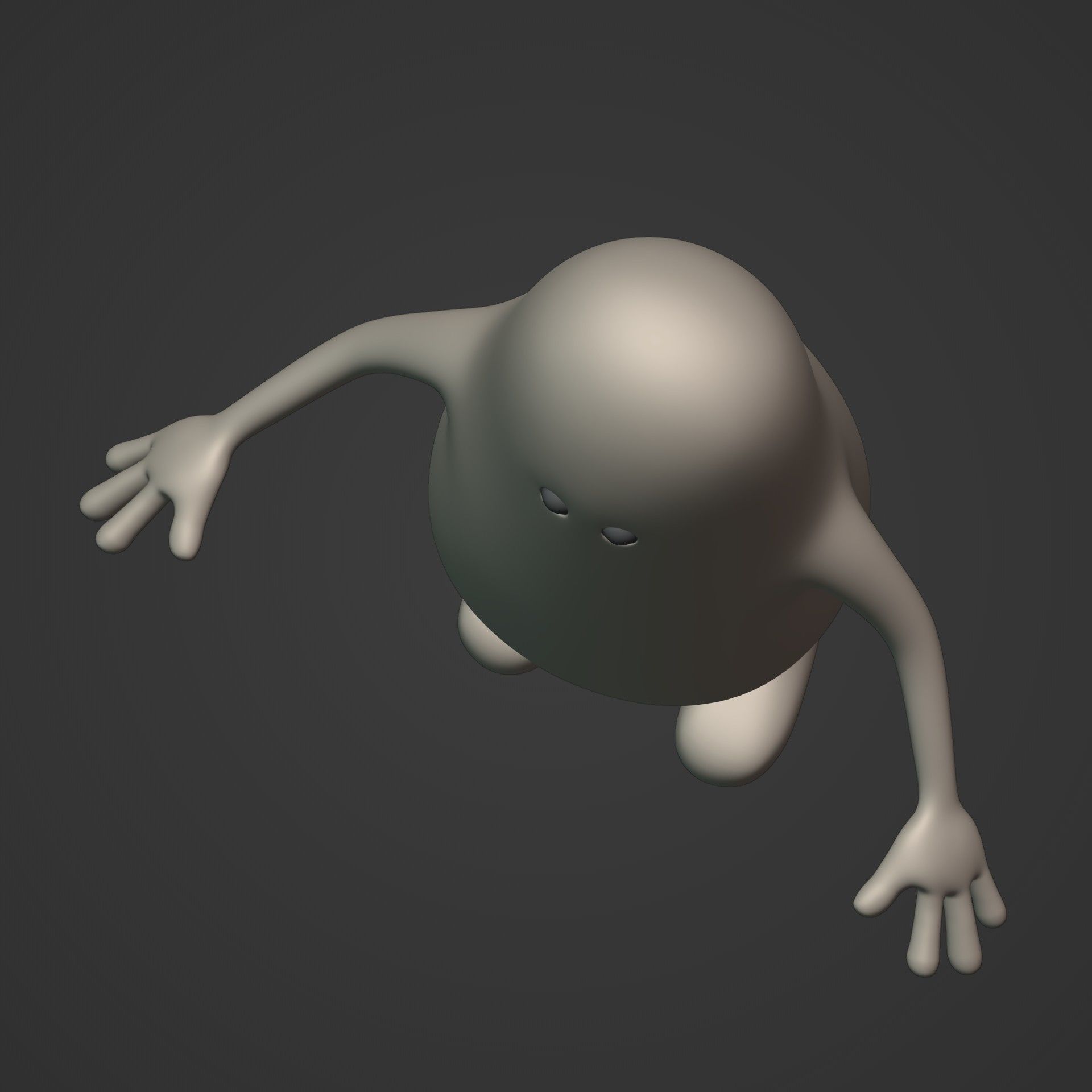 Cartoon Character Stickman  Low-poly 3D model_18