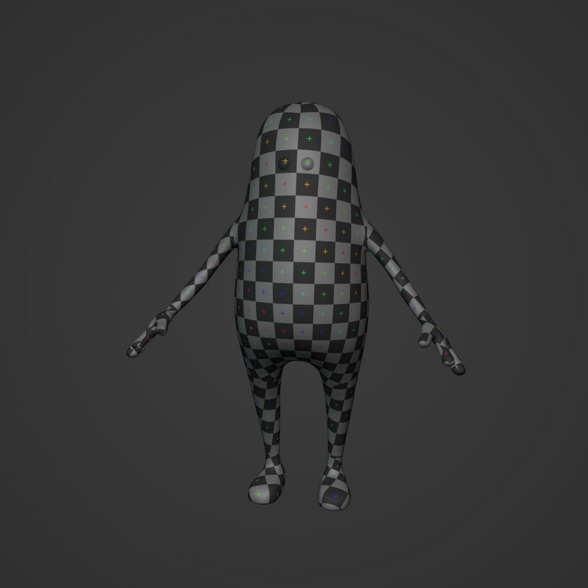 Cartoon Character Stickman  Low-poly 3D model_2