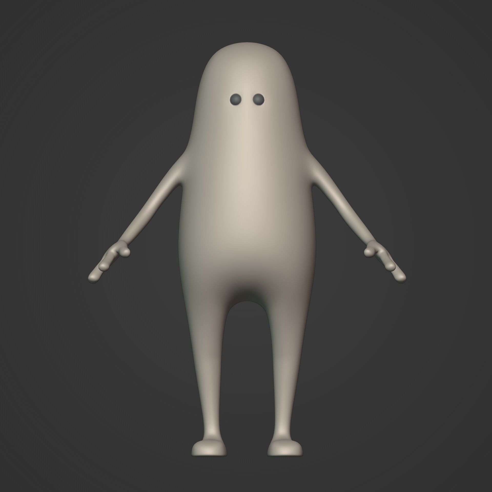 Cartoon Character Stickman  Low-poly 3D model_6