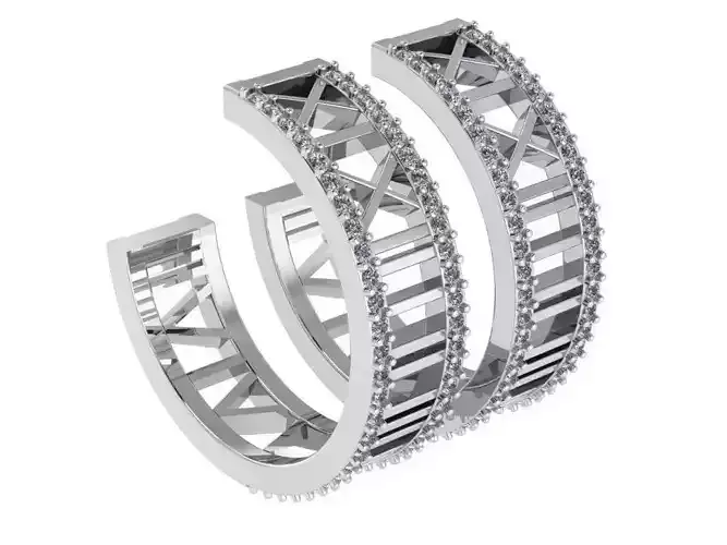 Roman Numerals Hoop Earring 0464