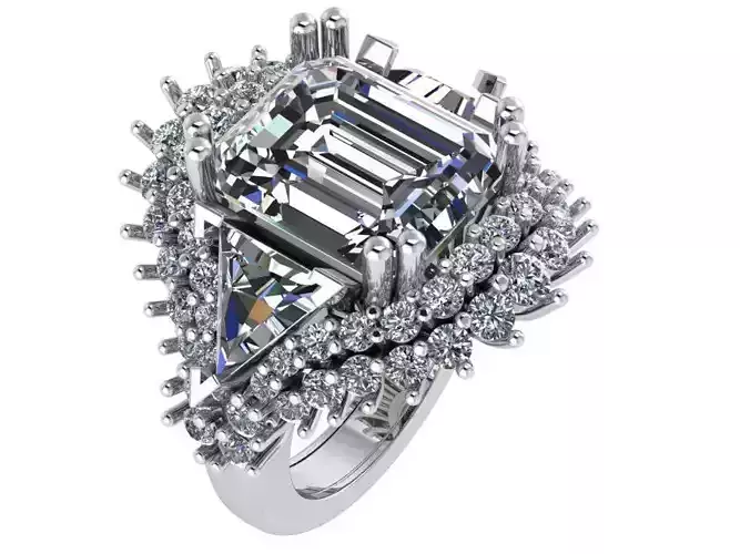 Emerald Cut Transformer Luxury Ring 0467