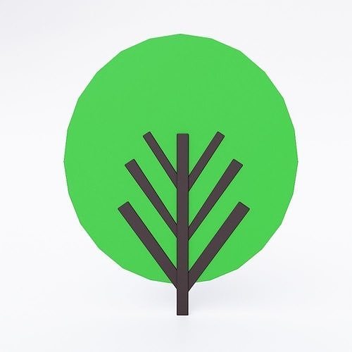 Cartoon tree 3d model  Low-poly 3D model