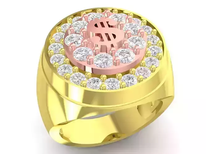 korea diamond dollar men ring 3707