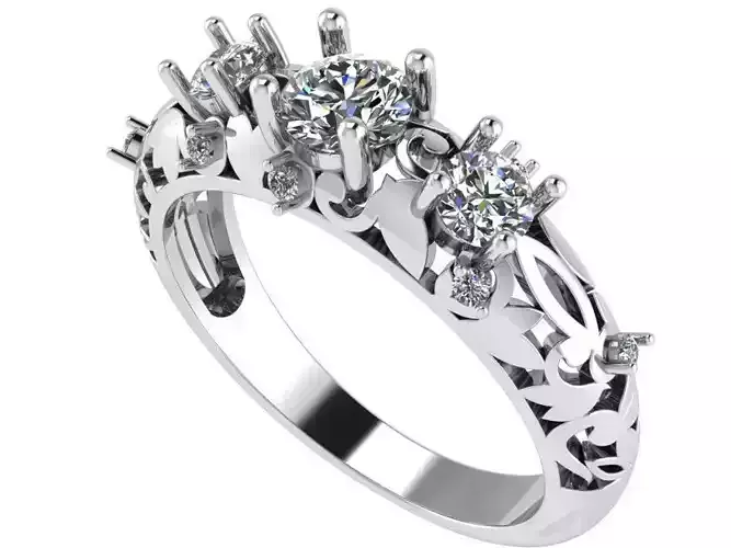 Round Diamond Pierced Ring 0471