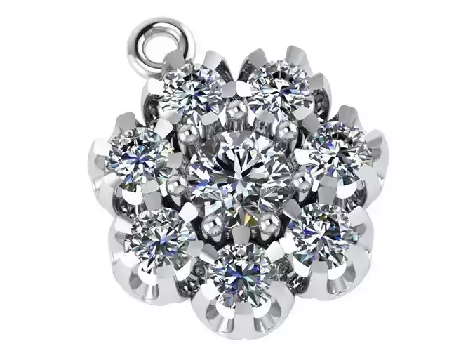 Round Diamond Flower Pendant 0473