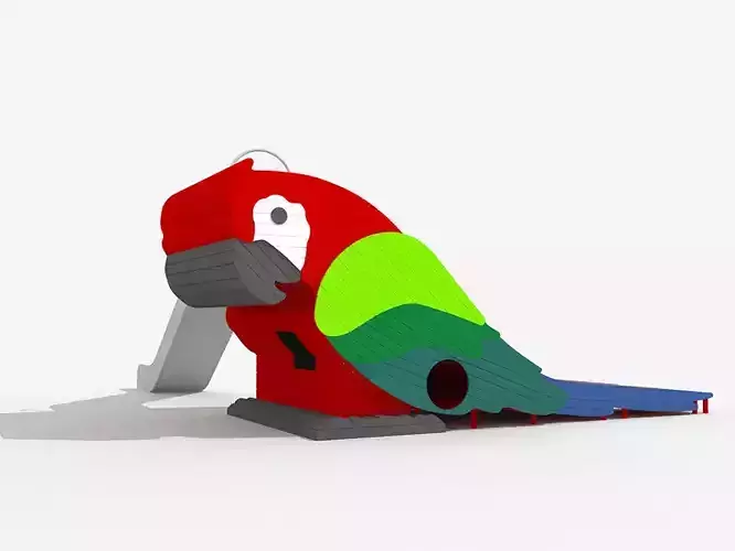 Kindergarten park Parrot bird children wooden playground 