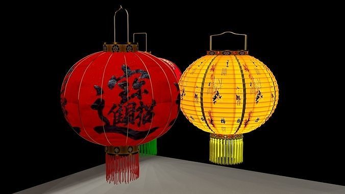 Chinese red lantern 3D model