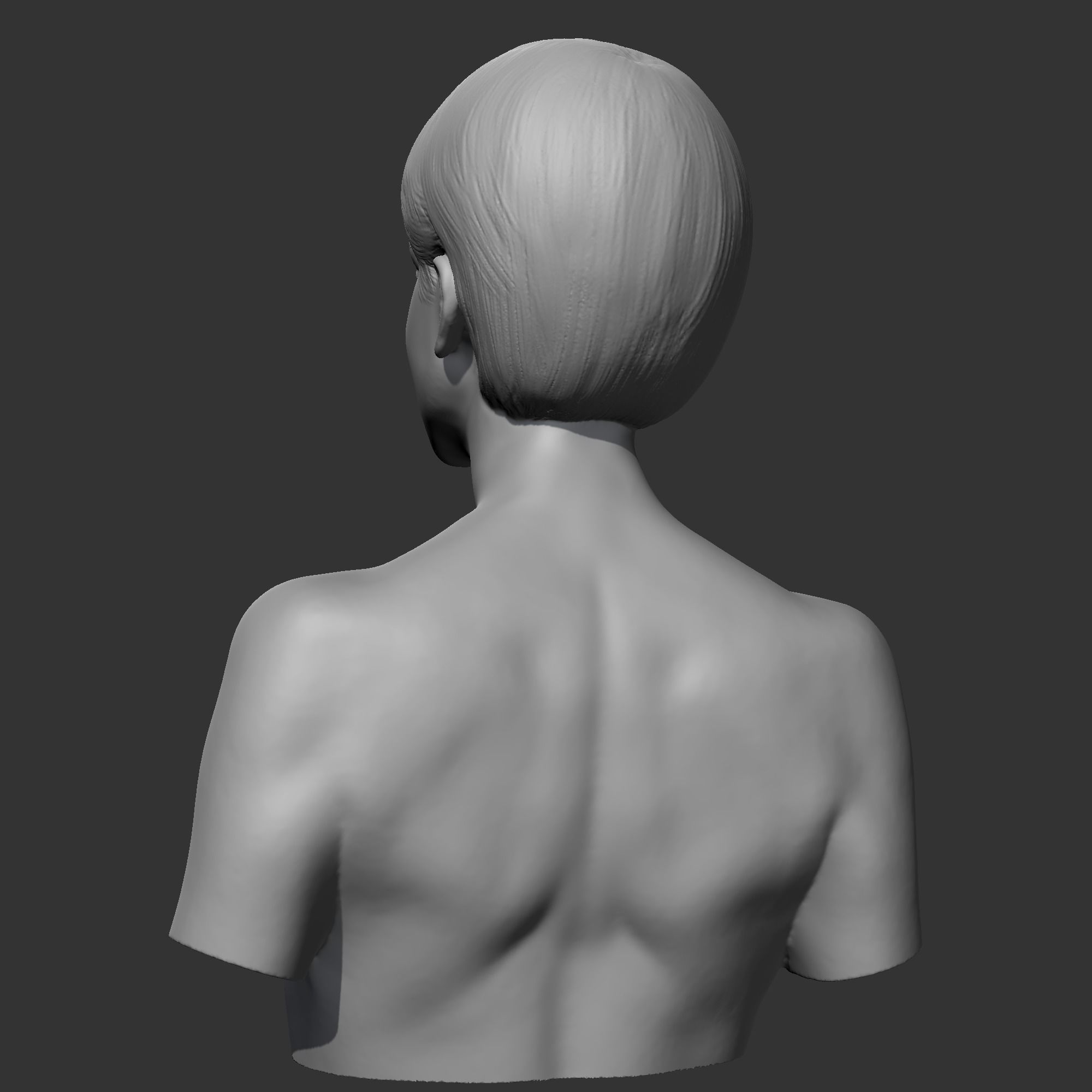 CH girl bust D 3D print model 3D print model_7