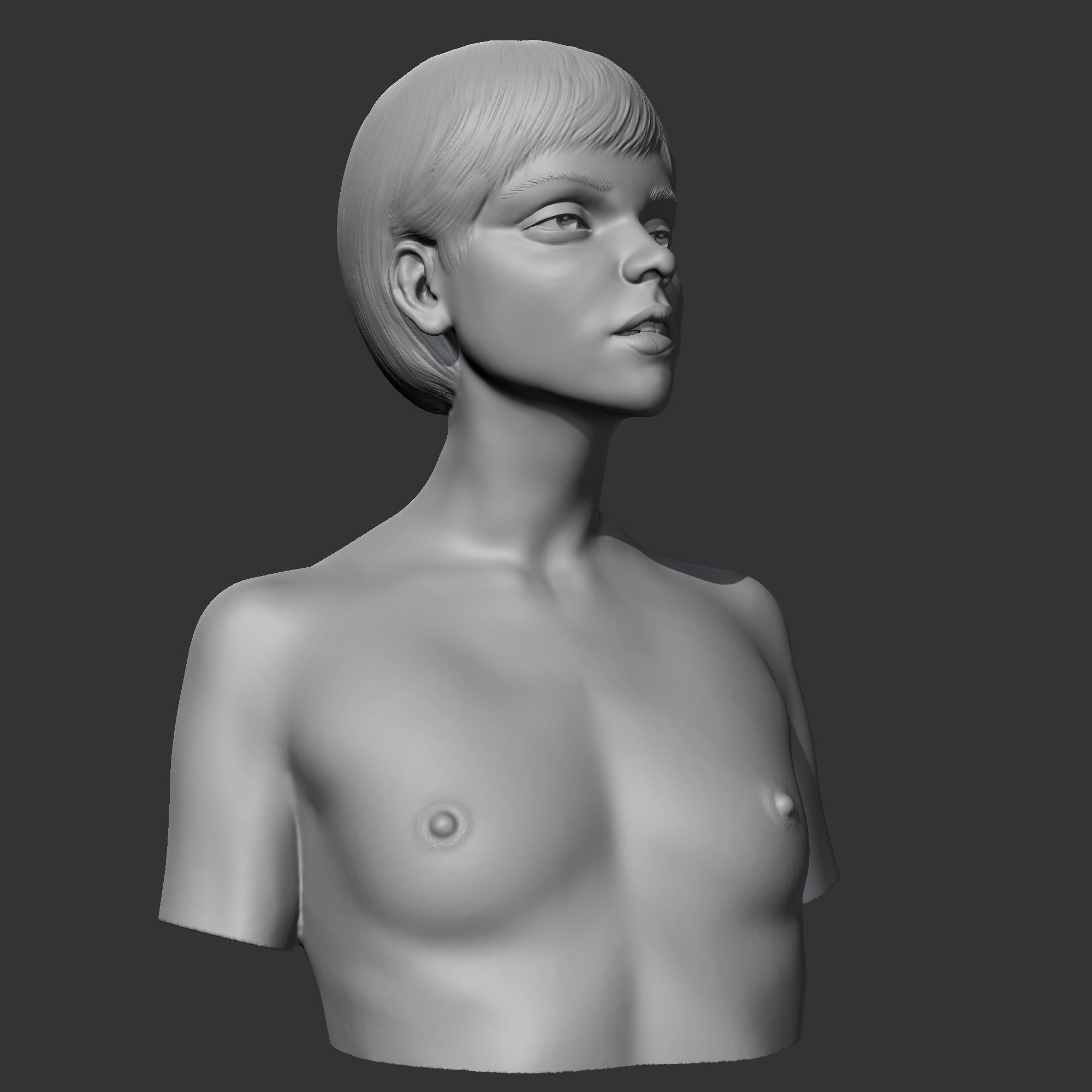 CH girl bust D 3D print model 3D print model_8