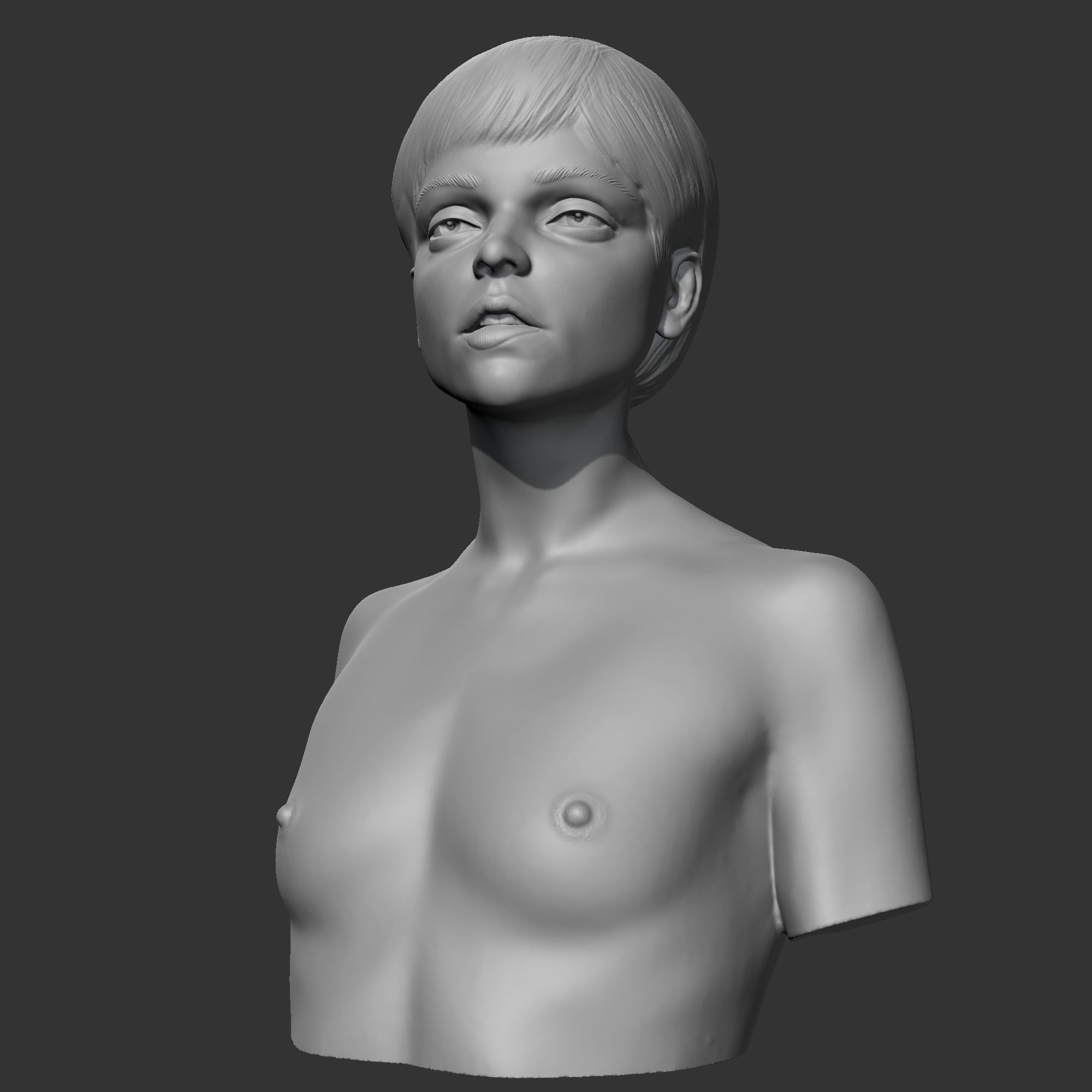 CH girl bust D 3D print model 3D print model_3