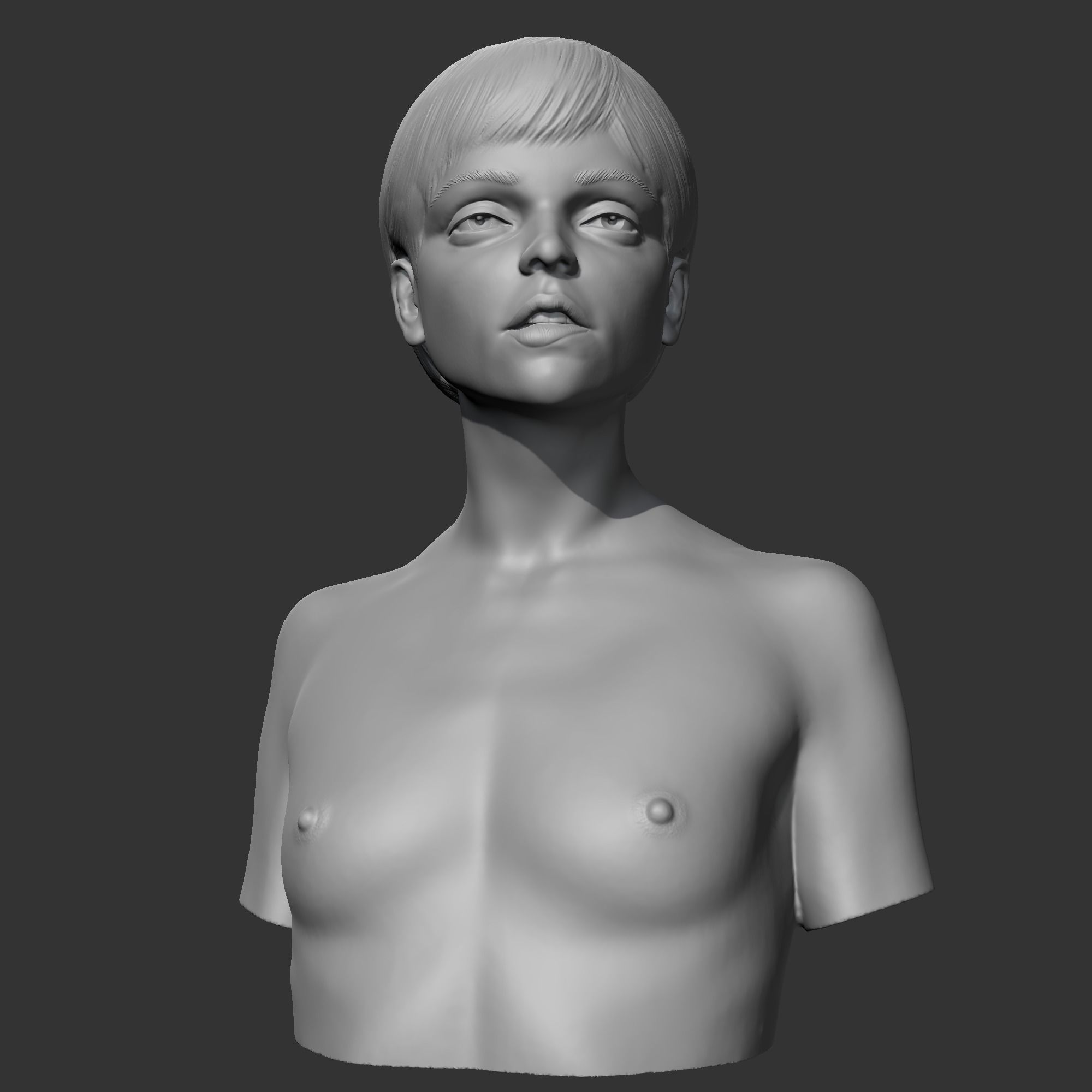 CH girl bust D 3D print model 3D print model_1
