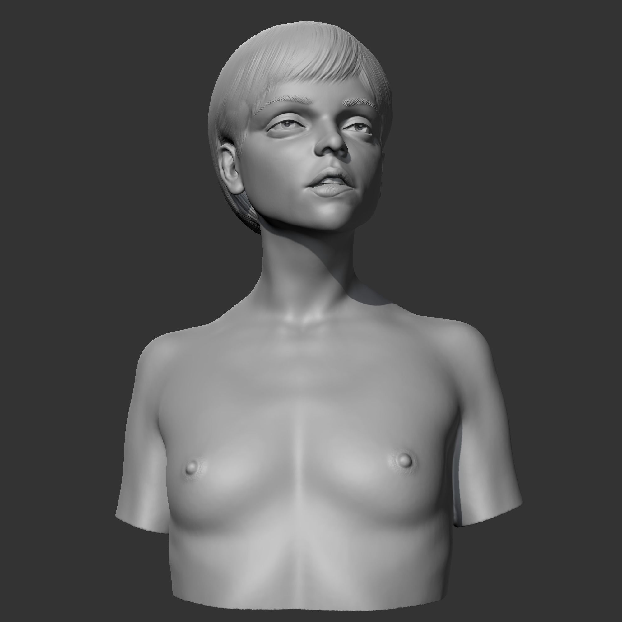 CH girl bust D 3D print model 3D print model_2