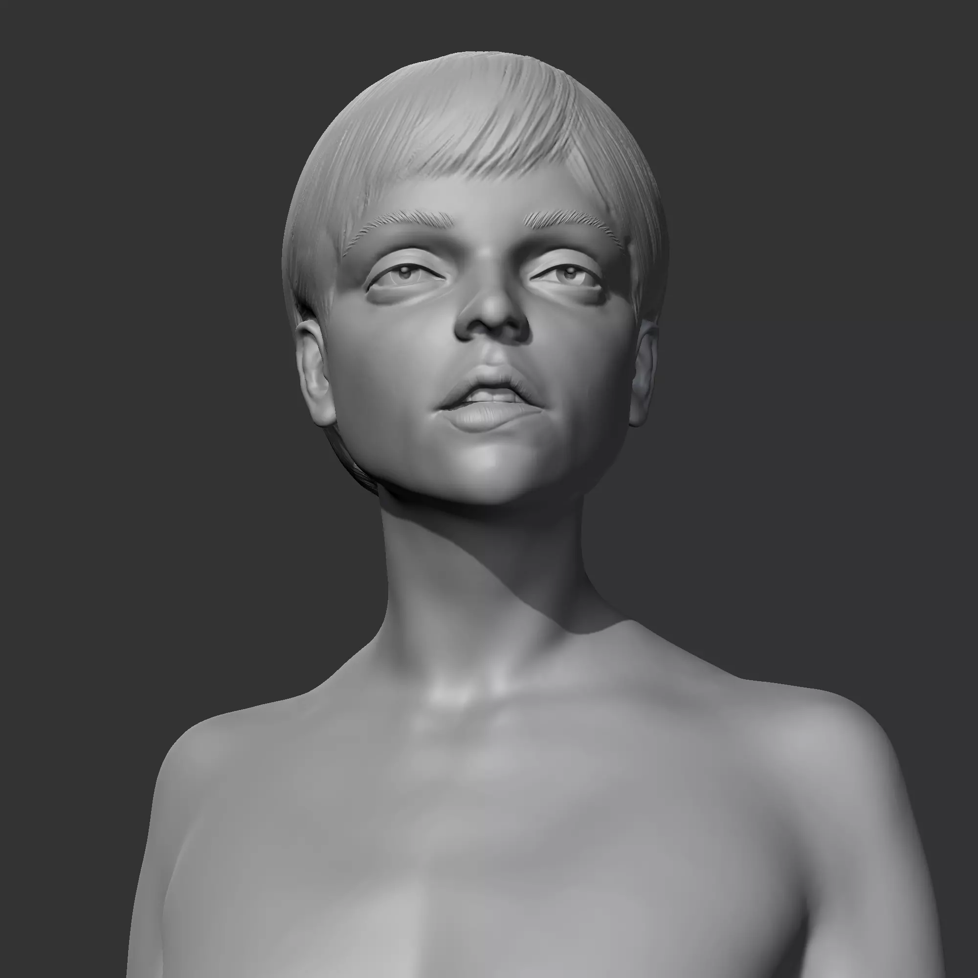 CH girl bust D 3D print model 3D print model_0