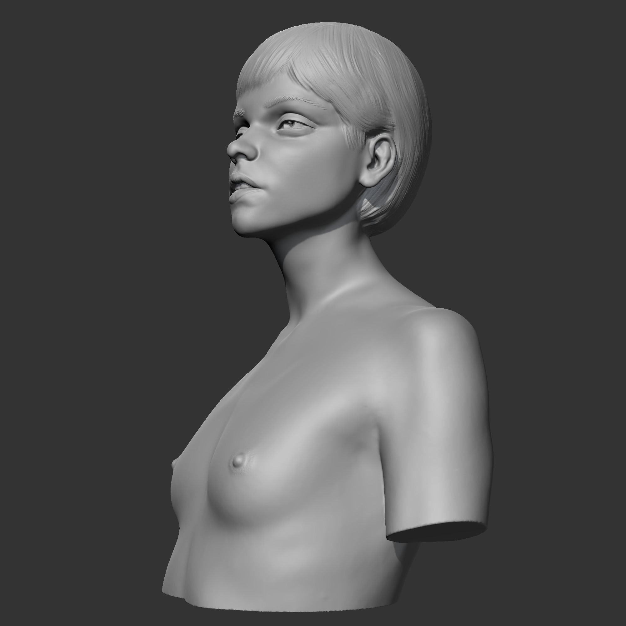 CH girl bust D 3D print model 3D print model_5