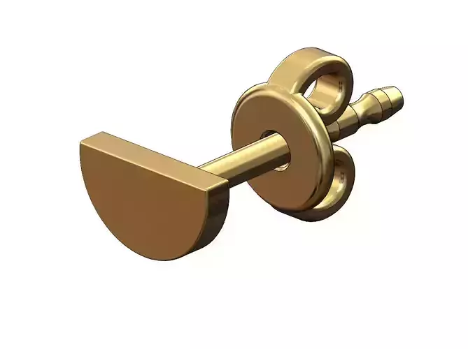 Simple half disk stud earring